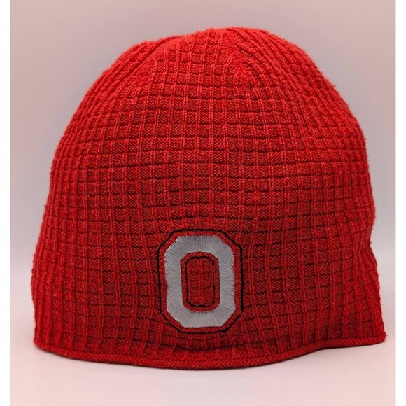 The Ohio State Buckeyes Nike Beanie Winter Waffle Knit Ski Hat One Size OSFM Red - Picture 2 of 4